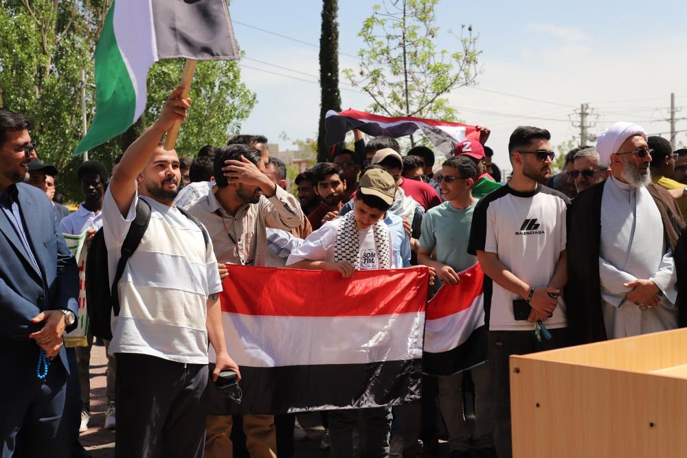 تجمع دانشگاهیان دانشگاه بین‌المللی امام‌خمینی(ره) در حمایت از مردم مظلوم غزه