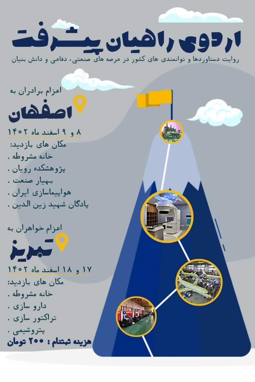 آغاز ثبت نام اردوی راهیان پیشرفت (ویژه برادران و خواهران دانشجو در تمامی مقاطع تحصیلی)